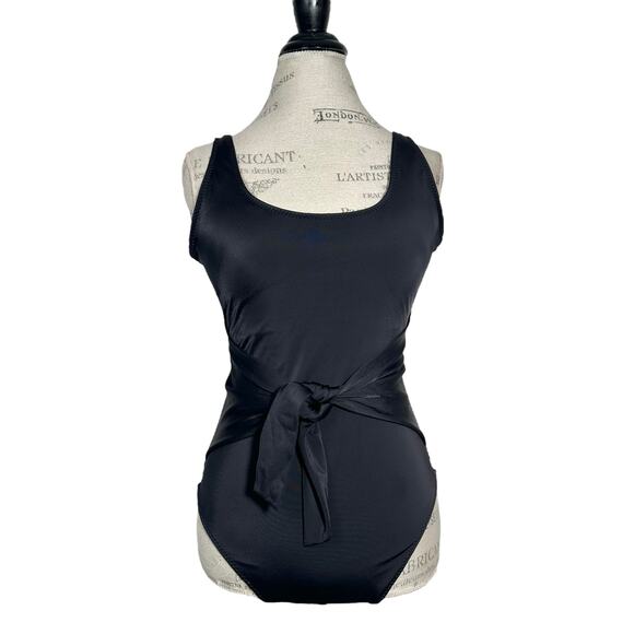Fabletics | Women | Scoop Tie Back Shaping Black One Piece Swimsuit | Sz Large - Picture 2 of 15